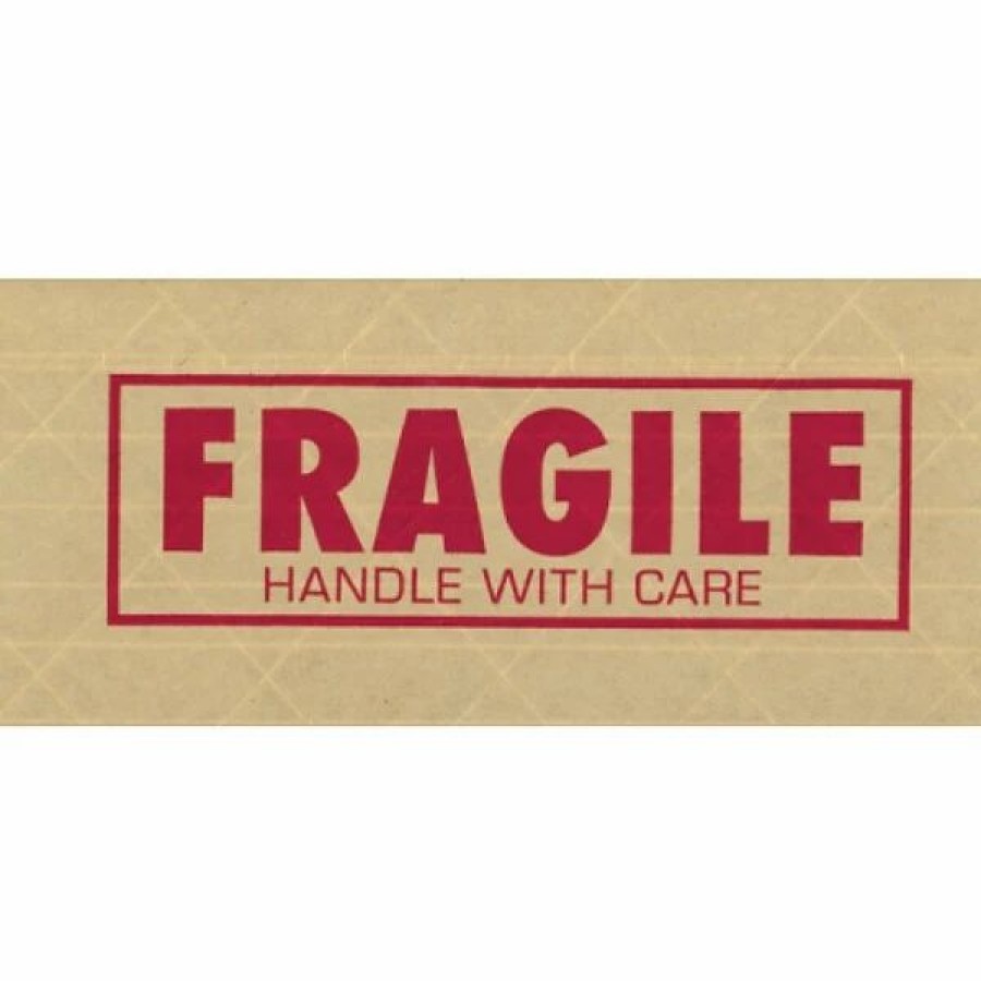 Packing Tape & Dispensers * | Paper Tape Tape Logic #7500 Pre-Printed Reinforced Water Activated Tape, "Fragile", 3 X 450 , Kraft, 10/Case (T9077500F)