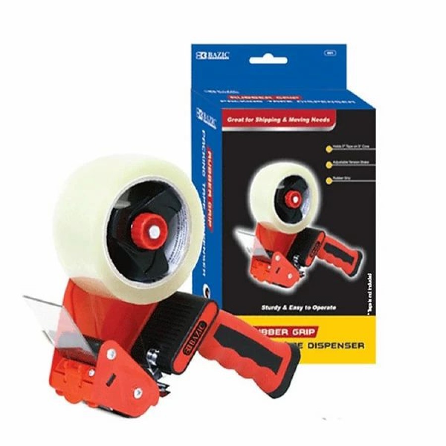 Packing Tape & Dispensers * | Tape Dispensers Bazic Products Packing Tape Dispenser, Red, 2/Bundle (Baz991-2)