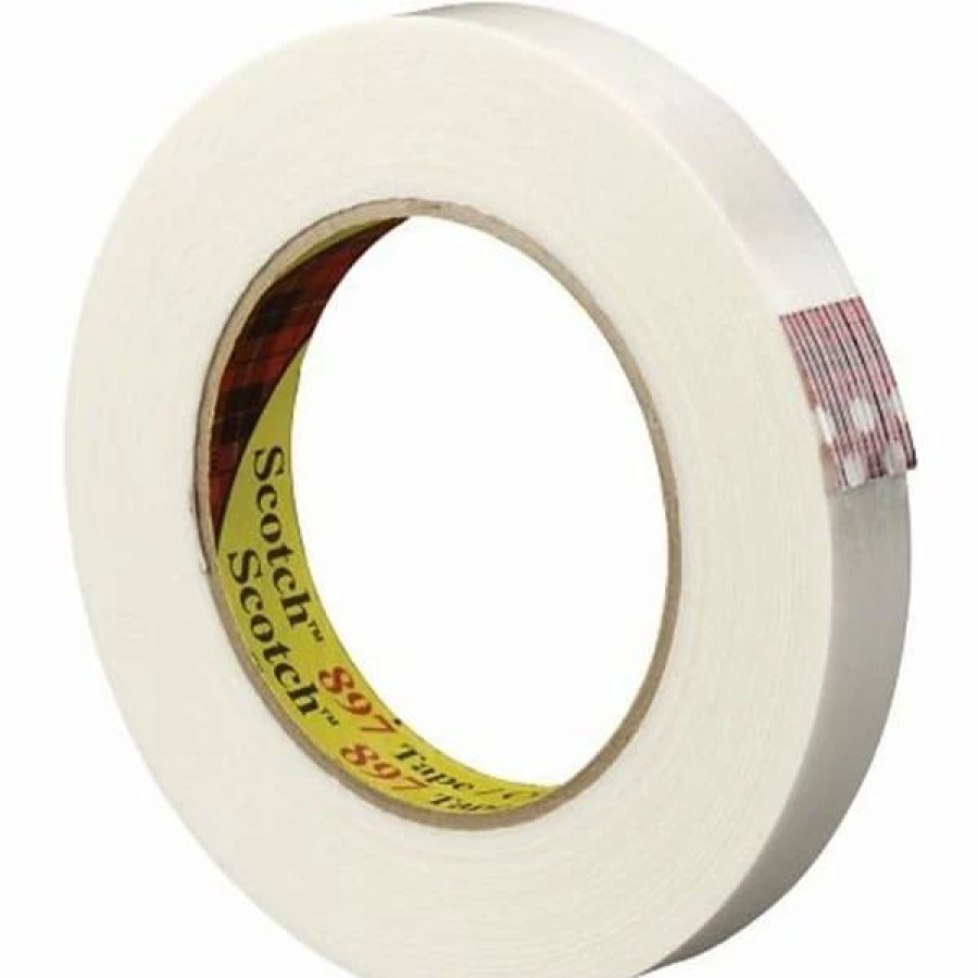 Packing Tape & Dispensers * | Scotch Filament Tape 3M 897 Strapping Tape, 6.0 Mil, 3/4 X 60 Yds., Clear, 12/Case (T91489712Pk)