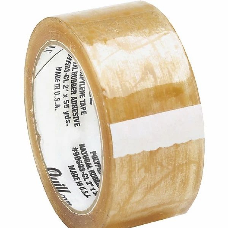 Packing Tape & Dispensers * | Packaging Tape Quill Brand Medium-Duty Natural Rubber Packing Tape; 2.3 Mil, 2 X 110 Yds., Clear, 6/Pack, (C600)