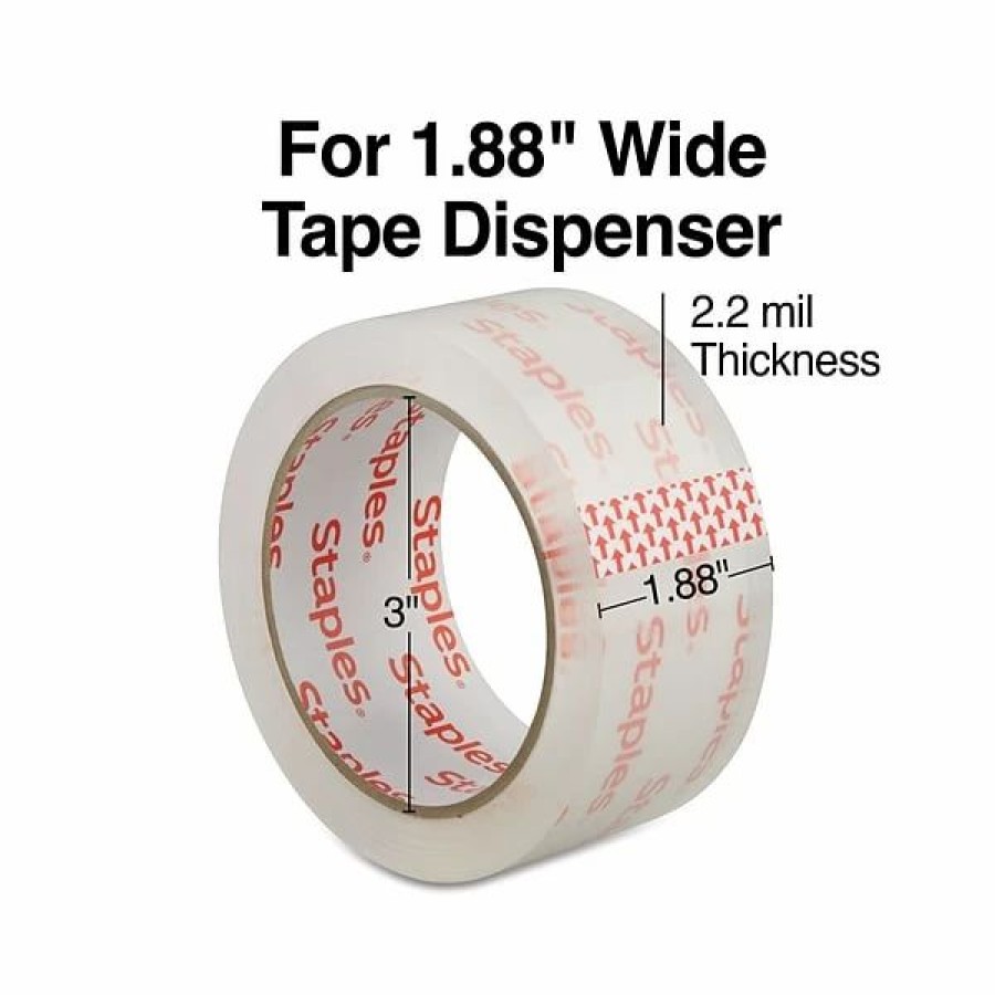 Packing Tape & Dispensers * | Acrylic Tape Staples Lightweight Moving And Storage Packing Tape, 1.88 W X 109 Yds., Clear, 6 Rolls Pack (St-A22L-6Lw)