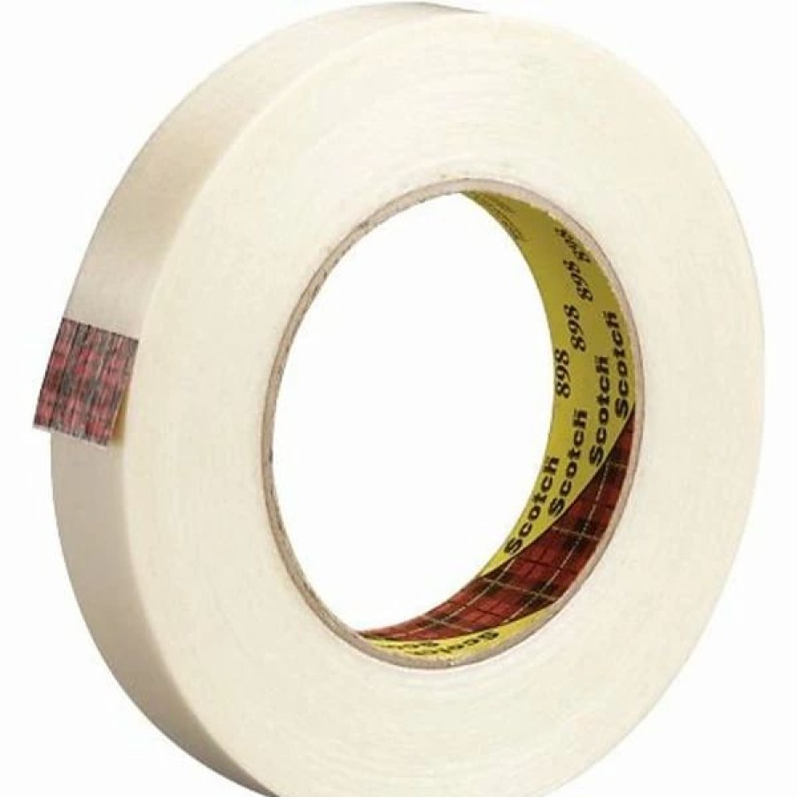 Packing Tape & Dispensers * | Scotch Filament Tape 3M 898 Strapping Tape, 6.6 Mil, 1/2 X 60 Yds., Clear, 12/Case (T91389812Pk)