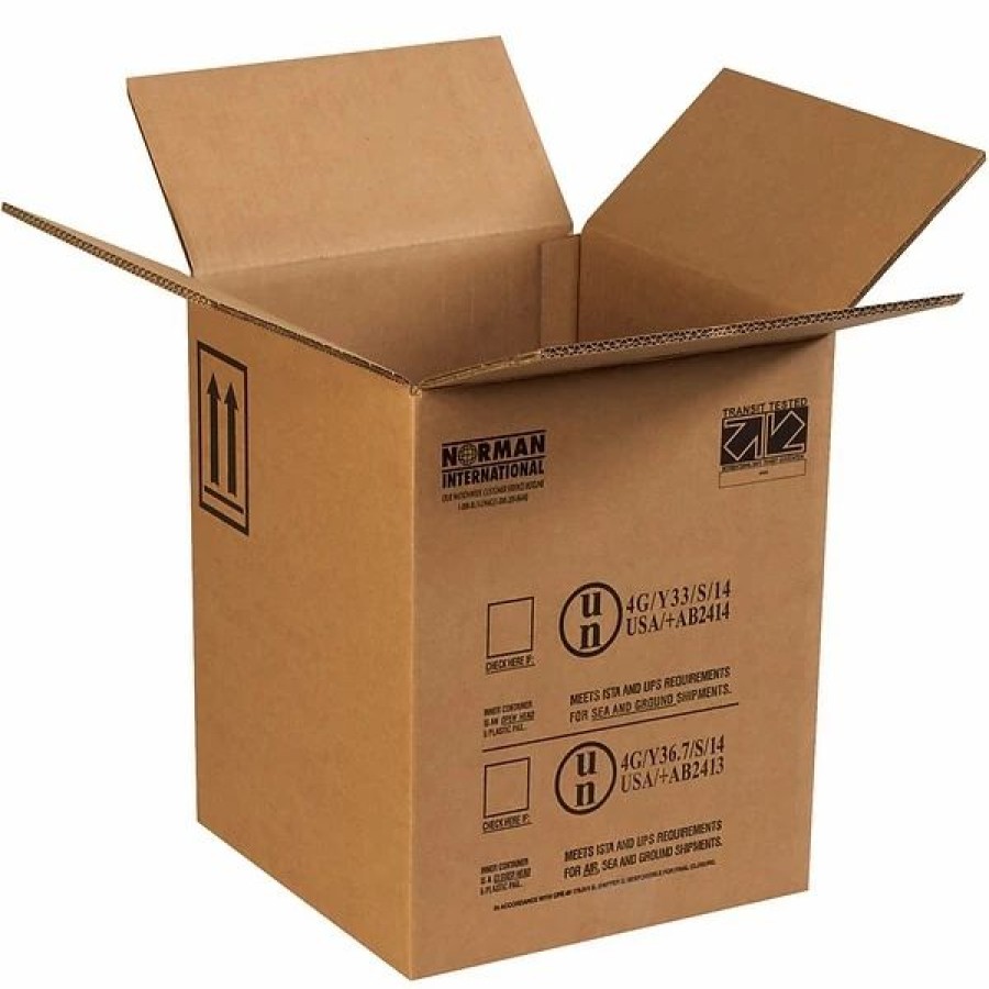 Corrugated Boxes & Pads * | Double Wall Shipping Boxes Quill Brand 12.5 X 12.5 X 15.125 Corrugated Shipping Boxes, 275#/Ect-48 Mullen Rated Corrugated, Pack Of 10, (Hazco15Gp)