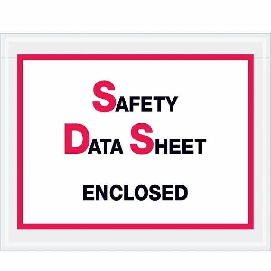 Filing Accessories * | Packing List Envelopes Tape Logic Sds Envelopes, "Safety Data Sheet Enclosed", 6 1/2 X 5 , Printed Clear, 1000/Case (Pl495)