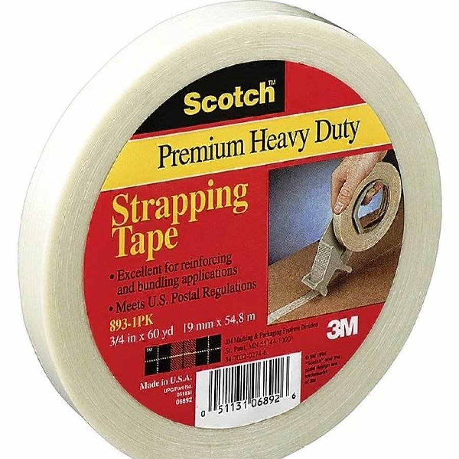 Packing Tape & Dispensers * | Scotch #893 General Performance Filament Tape, 3/4 X 60 Yds., 48/Case