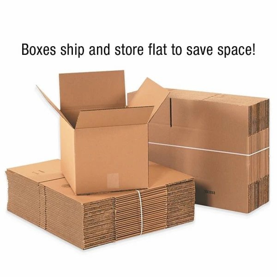 Corrugated Boxes & Pads * | Corrugated Boxes; 13 Length Quill Brand 13 X 13 X 6 Corrugated Shipping Boxes, 200#/Ect-32 Mullen Rated Corrugated, Pack Of 25, (13136)