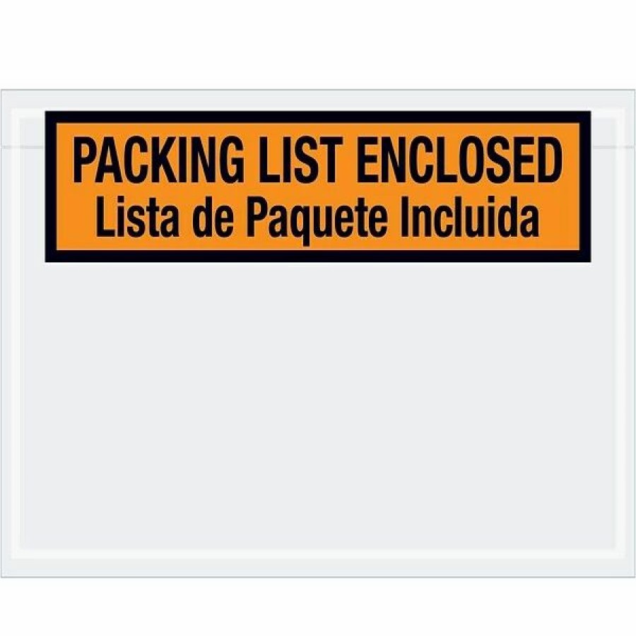 Filing Accessories * | Tape Logic Bilingual Packing List Envelopes, 7 1/2 X 5 1/2 , Orange, 1000/Case (Pl500)