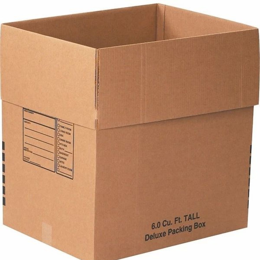 Corrugated Boxes & Pads * | Si Products Corrugated Moving Boxes 24 X 18 X 24 Deluxe Moving Boxes, 32 Ect, Brown, 10/Bundle (241824Dpb)