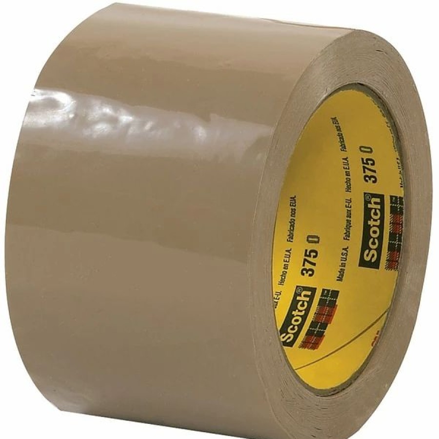 Packing Tape & Dispensers * | Scotch Packing Tape 3M 375 Carton Sealing Tape, 3.1 Mil, 3 X 55 Yds., Tan, 6/Case (T905375T6Pk)