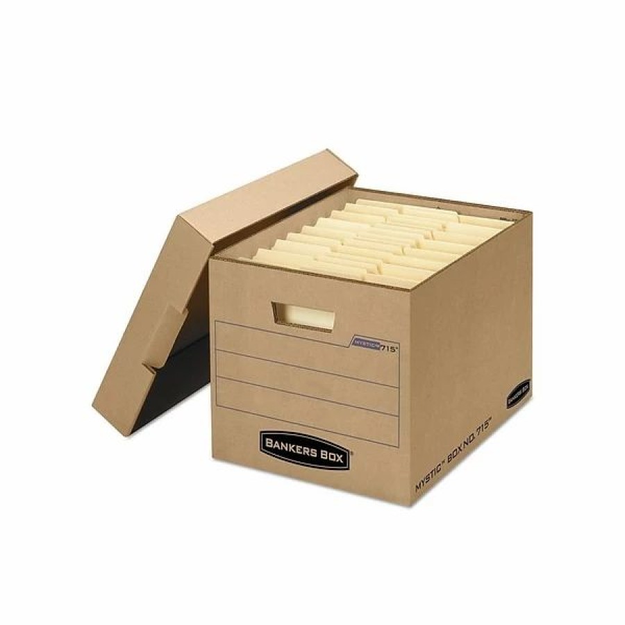 Filing Accessories * | Bankers Box Bankers Box Heavy-Duty Corrugated File Storage Boxes, Lift-Off Lid, Letter/Legal Size, Kraft, 25/Carton (7150001)