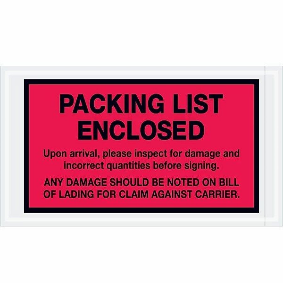 Filing Accessories * | Packing List Envelopes Tape Logic "Packing List Enclosed" Envelopes, 5 1/2 X 10 , Red, 1000/Case (Pl469)