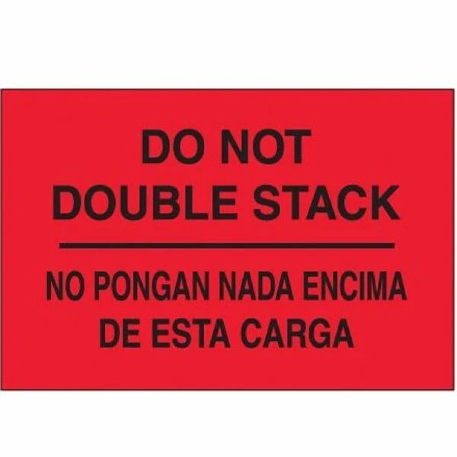 Filing Accessories * | The Packaging Wholesalers Labels Tape Logic Do Not Double Stack Shipping Label Bilingual, 3 X 5 , 500/Roll