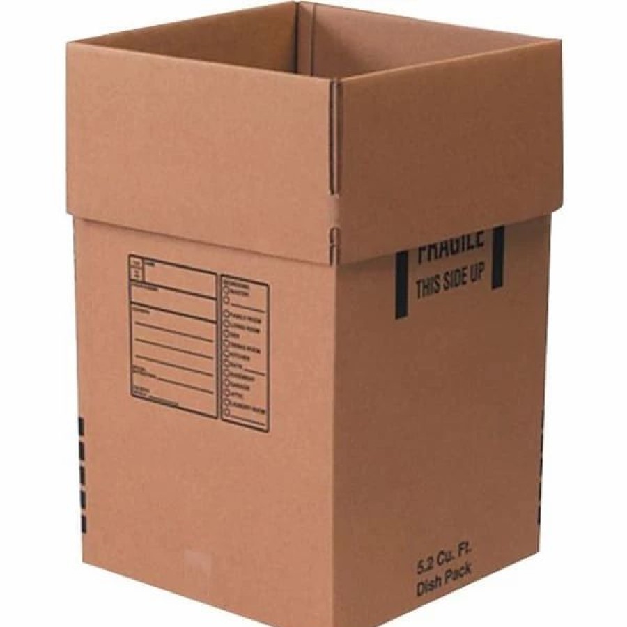 Corrugated Boxes & Pads * | Si Products Bankers Box Moving Boxes 18 X 18 X 28 Dish Pack, 350#, Brown, 60/Pallet (181828Dishpl)