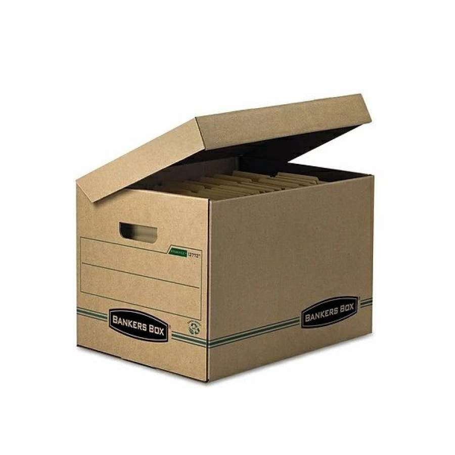 Filing Accessories * | Bankers Box Bankers Box Systematic 100% Recycled Corrugated File Storage Boxes, Flip-Top Lid, Letter/Legal Size, Brown, 12/Carton (12772)