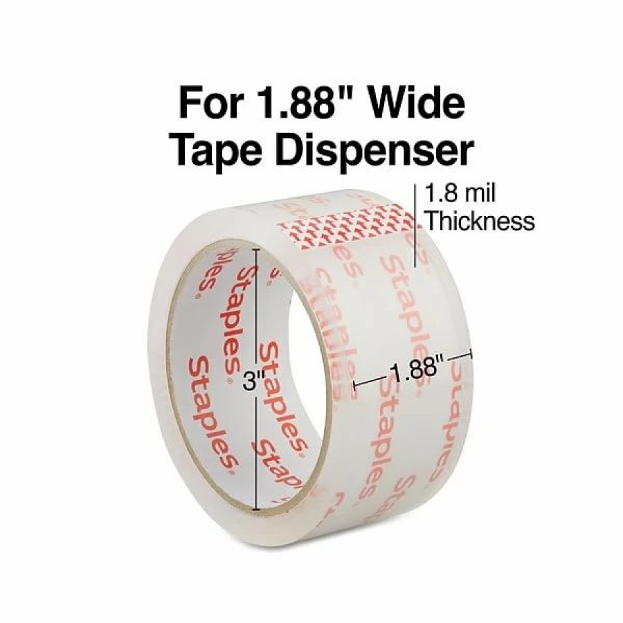 Packing Tape & Dispensers * | Hot Melt Tapes Staples Economy Grade Packaging Tape, 1.89 X 54.6 Yds., Clear, 6 Rolls (St-A18Simp)