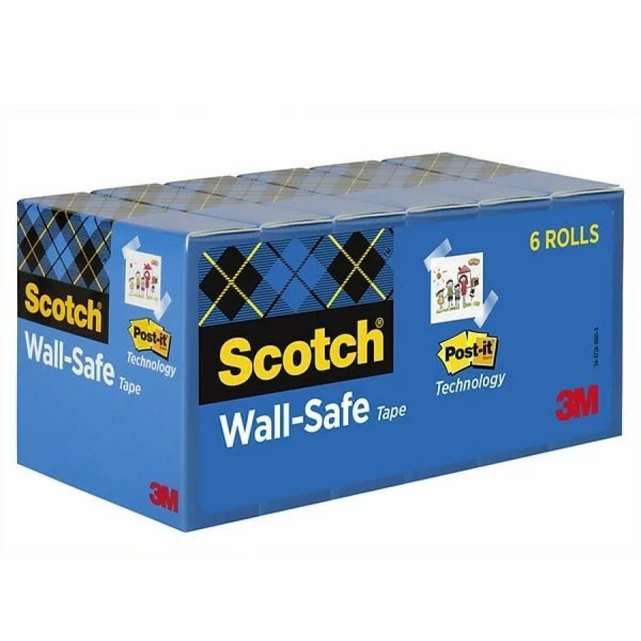 Tape * | Clear Tape Scotch Wall-Safe Tape, 3/4 X 22.22 Yds., 6 Rolls/Pack (813S6)