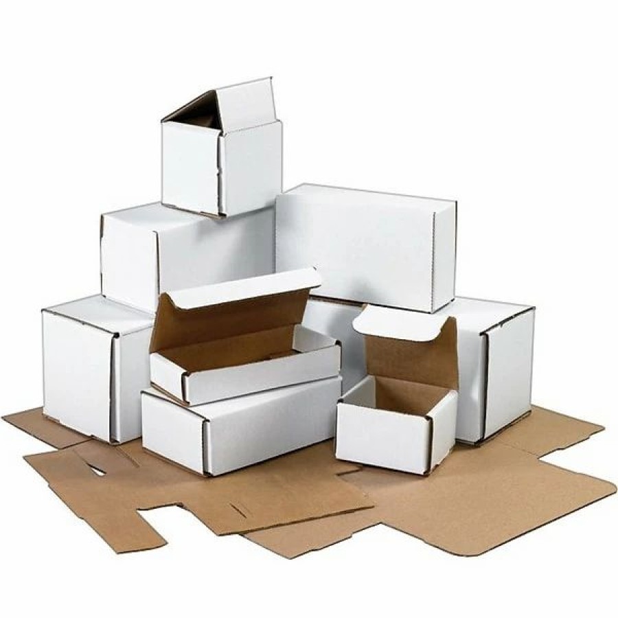 Corrugated Boxes & Pads * | The Packaging Wholesalers White Mailers 10L X 4-7/8W X 3-3/4 H Corrugated Mailer, White, 50/Bundle (Bsmlr6)