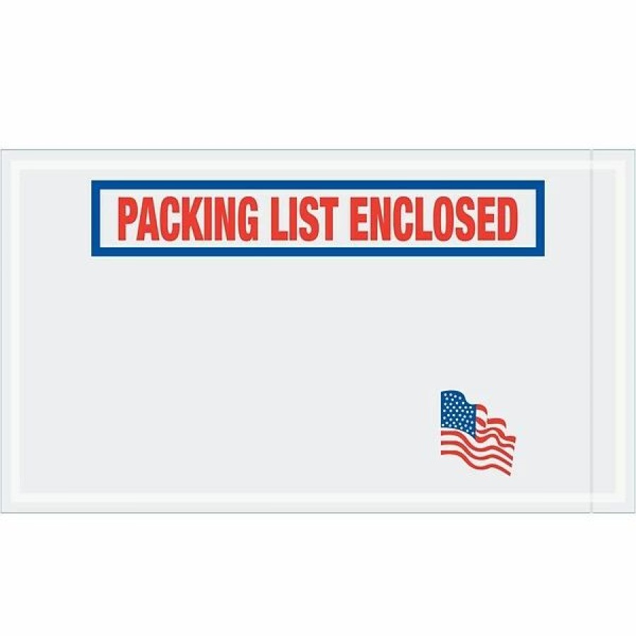 Filing Accessories * | Packing List Envelopes Tape Logic "Packing List Enclosed" Envelopes, 5 1/2 X 10 U.S.A. Flag, Red/White/Blue, 1000/Case (Pl512)