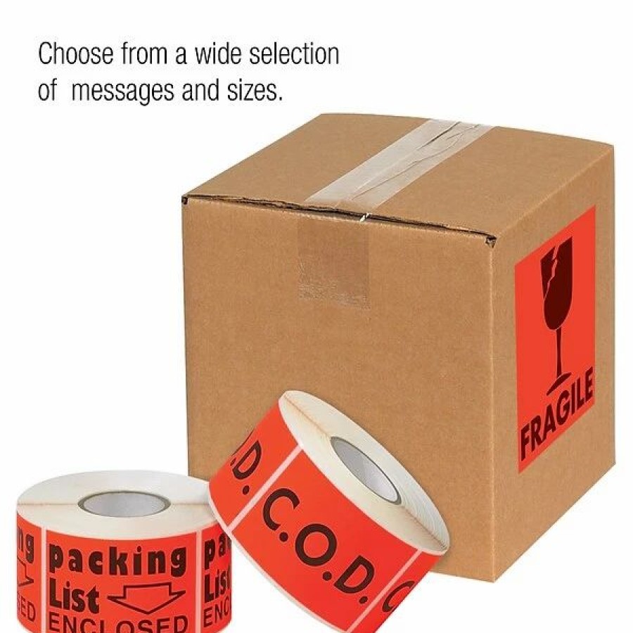 Filing Accessories * | Quill Brand "Partial" Labels, Red/Black, 3 X 2 , 500/Rl