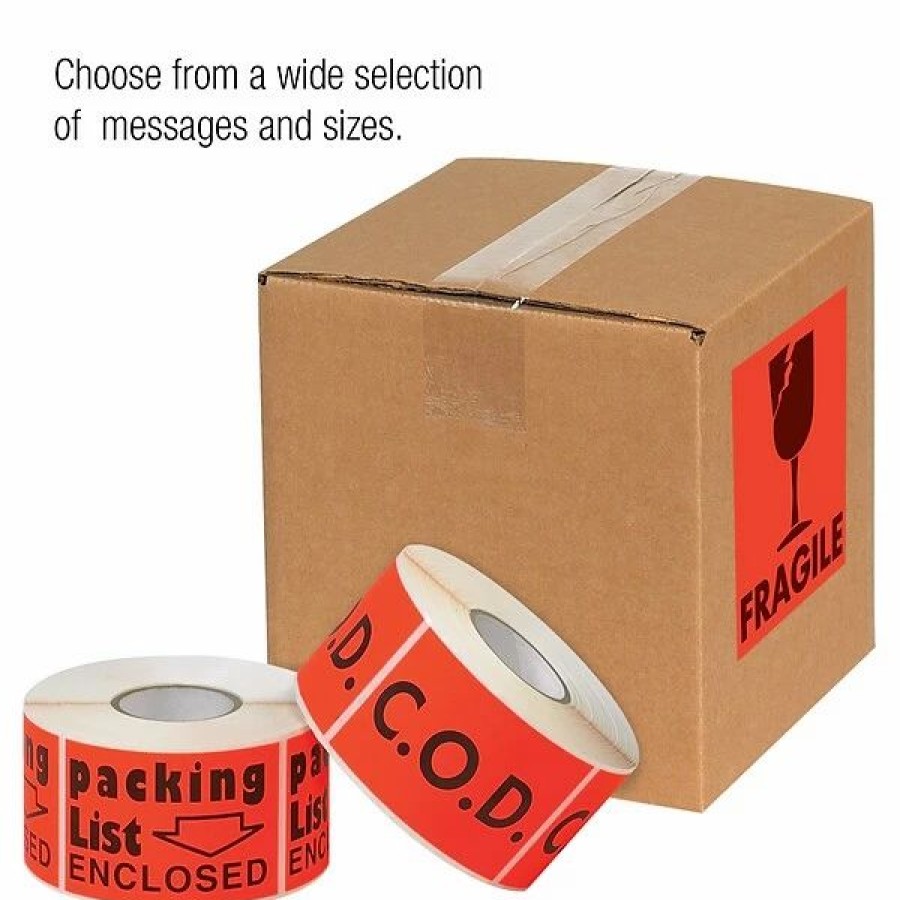 Filing Accessories * | Quill Brand "C.O.D." Labels, Red/Black, 3 X 2 , 500/Rl