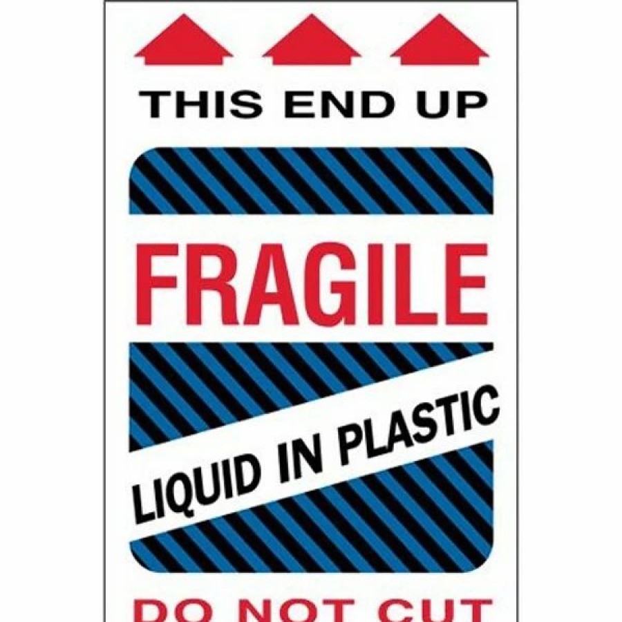 Filing Accessories * | Staples Tape Logic Labels, "Fragile Liquid In Plastic", 4 X 6 , Multiple, 500/Roll