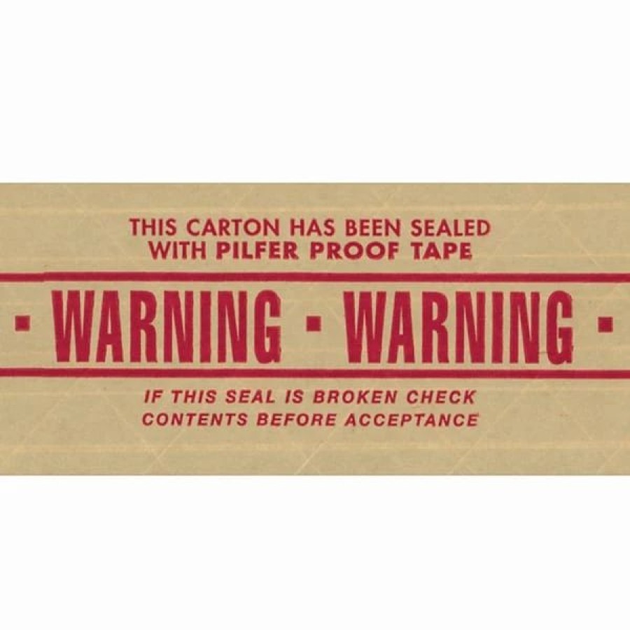 Packing Tape & Dispensers * | Paper Tape Tape Logic #7500 Pre-Printed Reinforced Water Activated Tape, "Warning", 3 X 450 , Kraft, 10/Case (T9077500P)