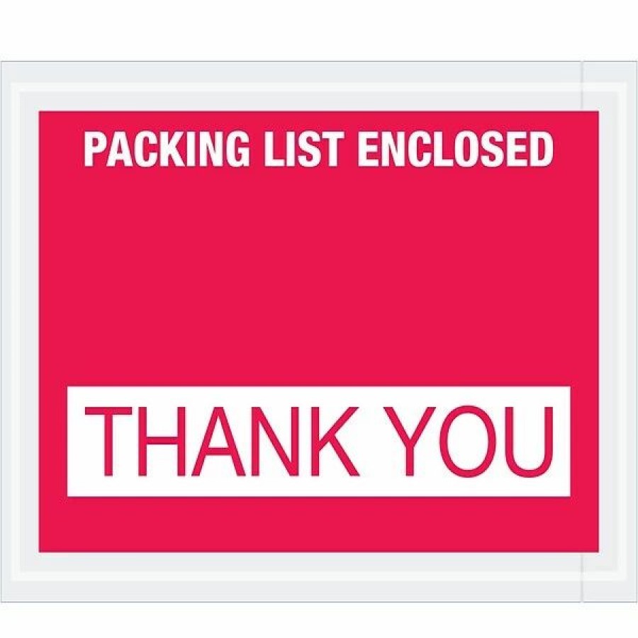 Filing Accessories * | Packing List Envelopes Tape Logic "Packing List Enclosed Thank You" Envelopes, 4 1/2 X 5 1/2 , Red, 1000/Case (Pl480)