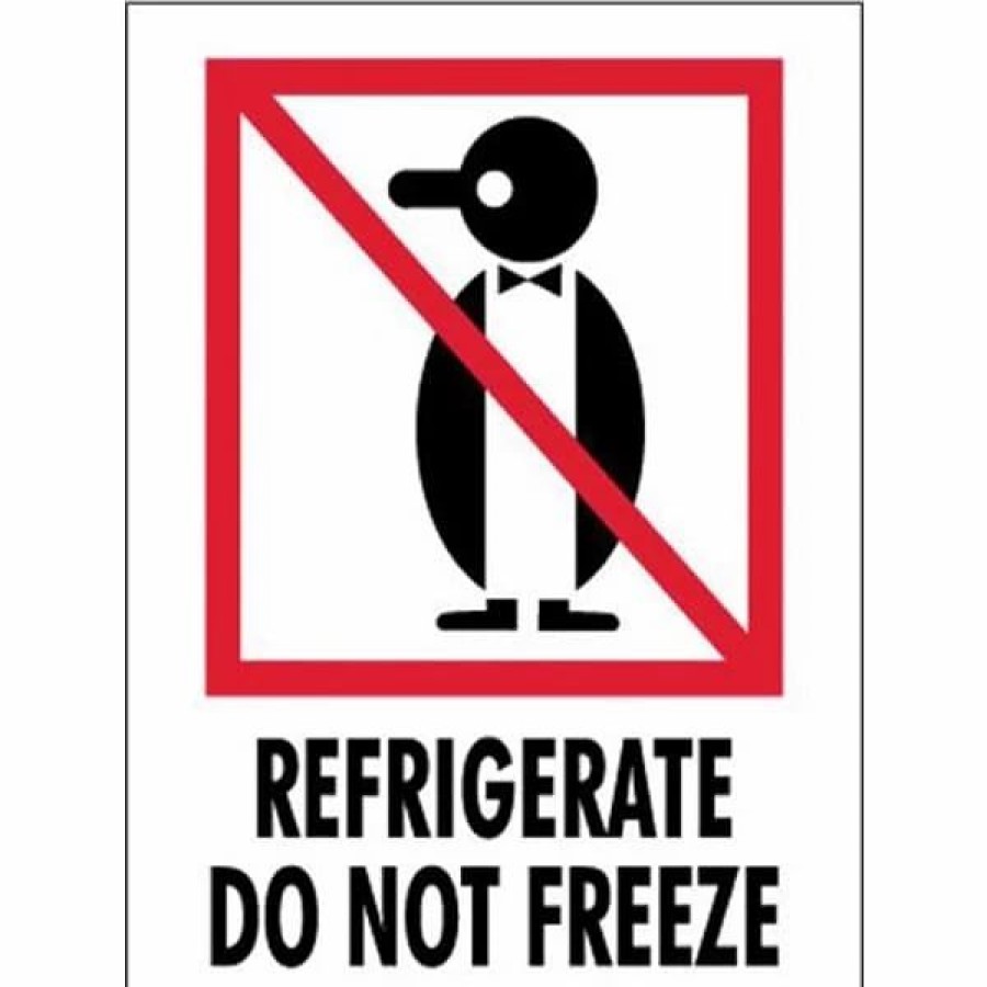 Filing Accessories * | The Packaging Wholesalers Labels Tape Logic Refrigerate Do Not Freeze Shipping Label, 3 X 4 , 500/Roll