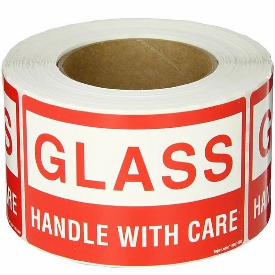 Filing Accessories * | Staples Labels Tape Logic "Glass Handle With Care" Shipping Label; 3 X 5 , 500/Roll