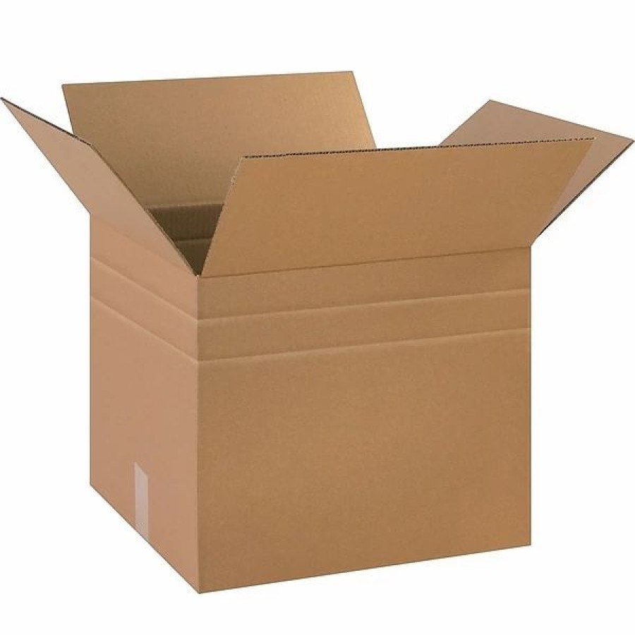 Corrugated Boxes & Pads * | Quill Brand Corrugated Moving Boxes 18 X 15 X 15 Multi-Depth Shipping Boxes, Brown, 10/Bundle (Md181515)