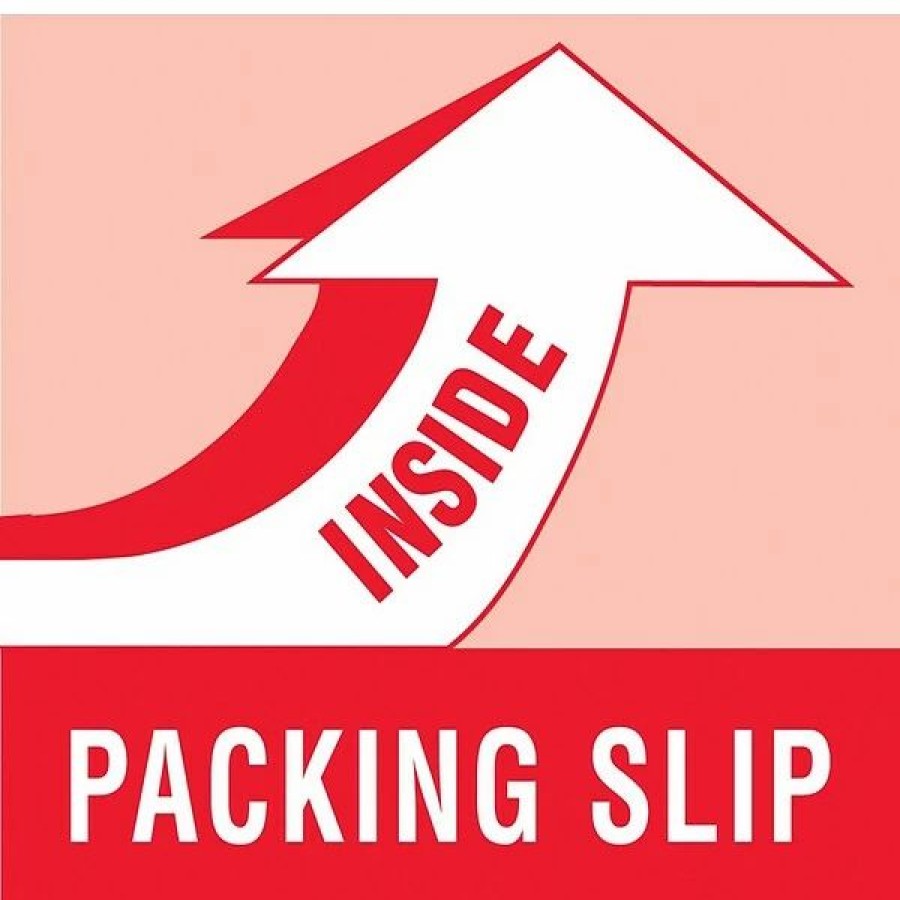 Filing Accessories * | The Packaging Wholesalers Tape Logic Labels, "Packing Slip Inside", 4 X 4 , Red/White, 500/Roll (Labdl1180)