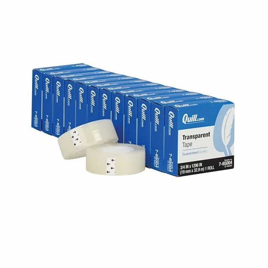 Tape * | Clear Tape Quill Brand Transparent Tape, Glossy Finish, 3/4 X 36 Yds., Roll, 12 Pack (765004Pk)