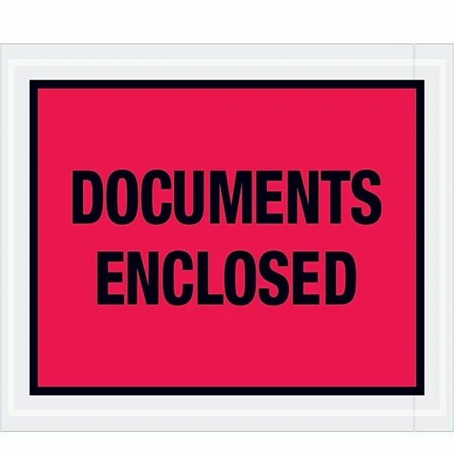 Filing Accessories * | Packing List Envelopes Tape Logic "Documents Enclosed" Envelopes, 4 1/2 X 5 1/2 , Red, 1000/Case (Pl438)