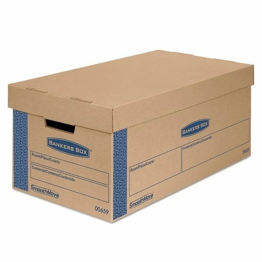 Filing Accessories * | File Storage Bankers Box Smoothmove Dividerbox 10.375 X 12.75 Moving Box, White/Blue (Fel0065901)