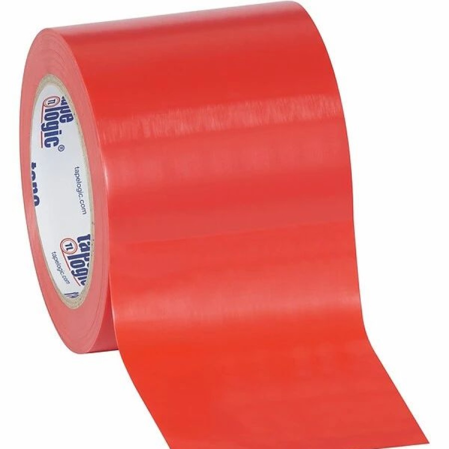 Tape * | Tape Logic Solid Vinyl Safety Tapes Tape Logic 4 X 36 Yds. Solid Vinyl Safety Tape, Red, 3/Pack