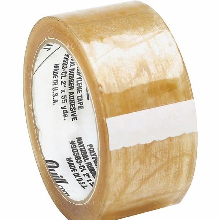 Packing Tape & Dispensers * | Packaging Tape Quill Brand Medium-Duty Natural Rubber Packing Tape, 3 X 55 Yds, Clear, 6/Pack (A574/90506Cl)