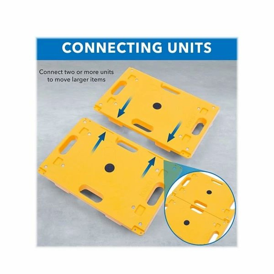 Filing Accessories * | Safco Hide-Away Hand Truck Mount-It! Small Platform Mover Dolly, 220 Lb. Capacity, Yellow, 2/Pack (Mi-928)