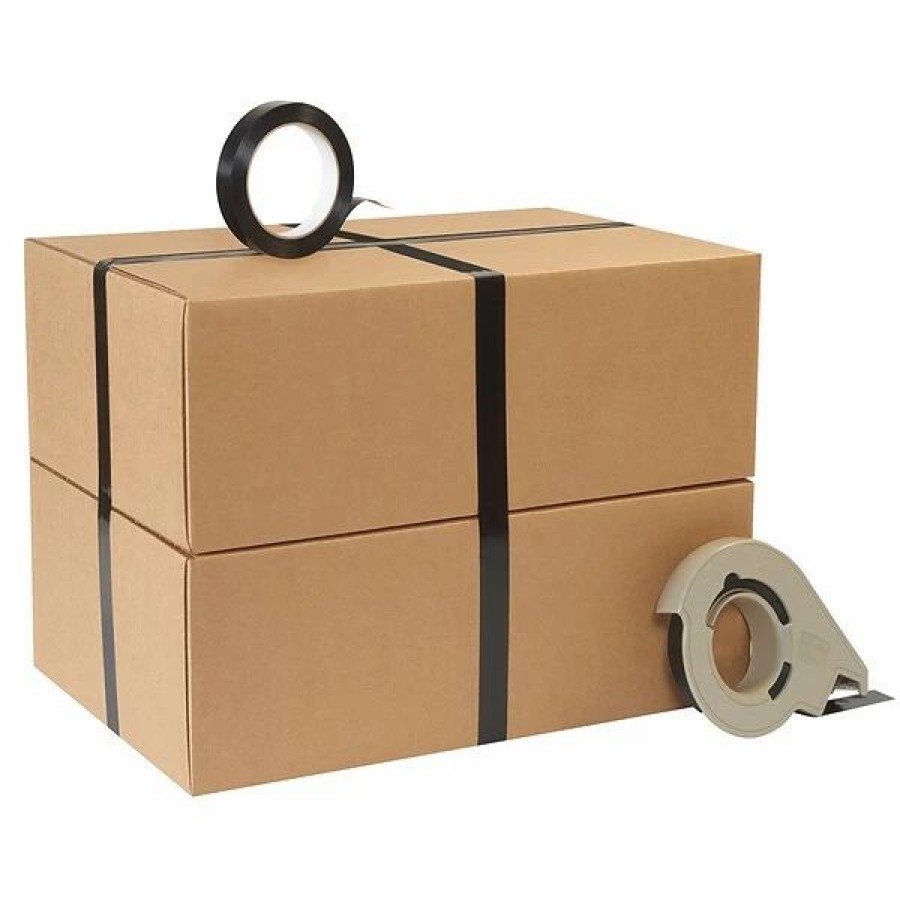 Tape * | Strapping Tapes Tape Logic Tensilized Poly Strapping Tape, 1 X 60 Yards, Black, 12 Pack (T97719712Pk)