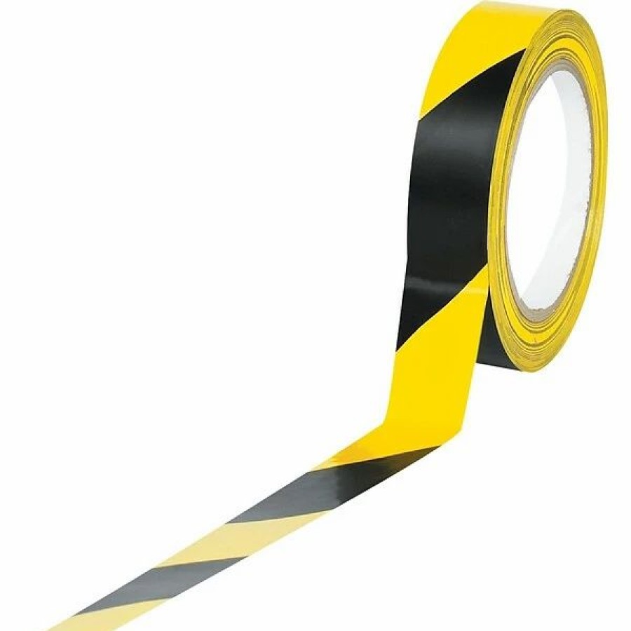 Tape * | Tape Logic Striped Vinyl Safety Tapes Tape Logic 1 X 36 Yds. Striped Vinyl Safety Tape, Black/Yellow, 3/Pack