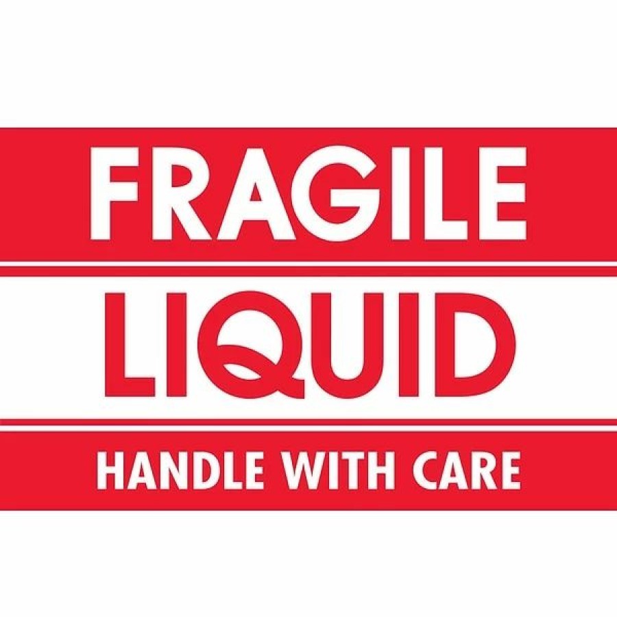 Filing Accessories * | The Packaging Wholesalers Labels Tape Logic Fragile Liquid Handle With Care Shipping Label, 3 X 5 , 500/Roll