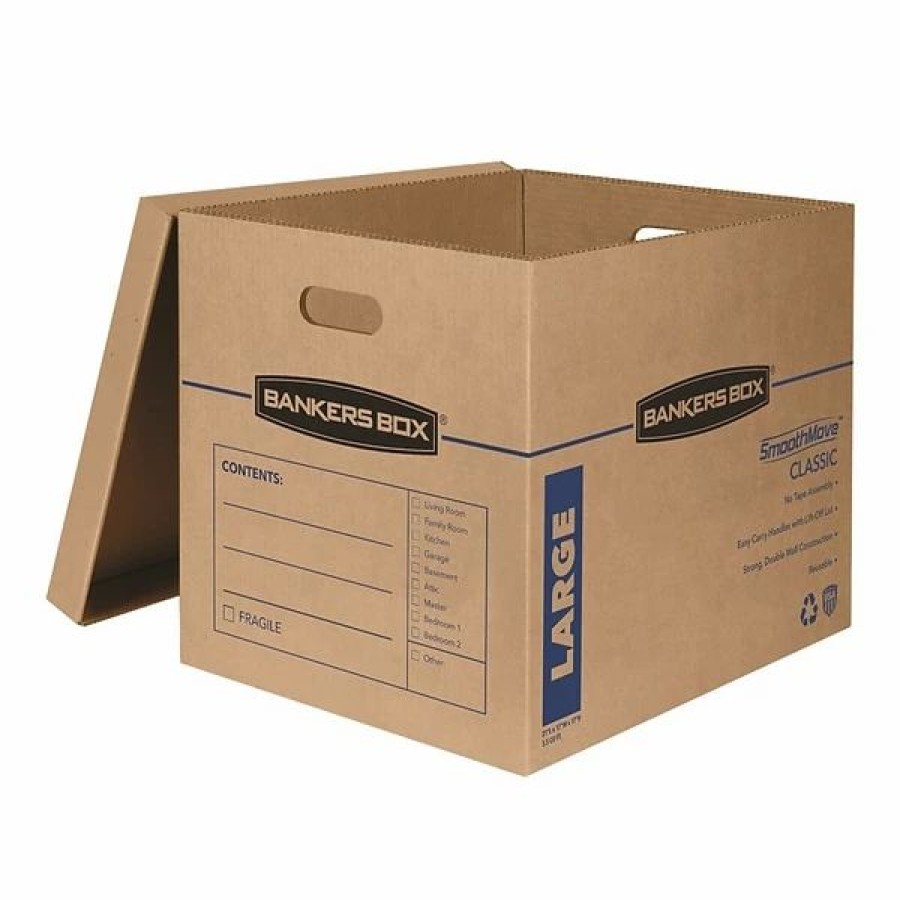 Filing Accessories * | Bankers Box File Storage Bankers Box Smoothmove Classic Moving Boxes, Kraft/Blue, 2/Pack (7718203)