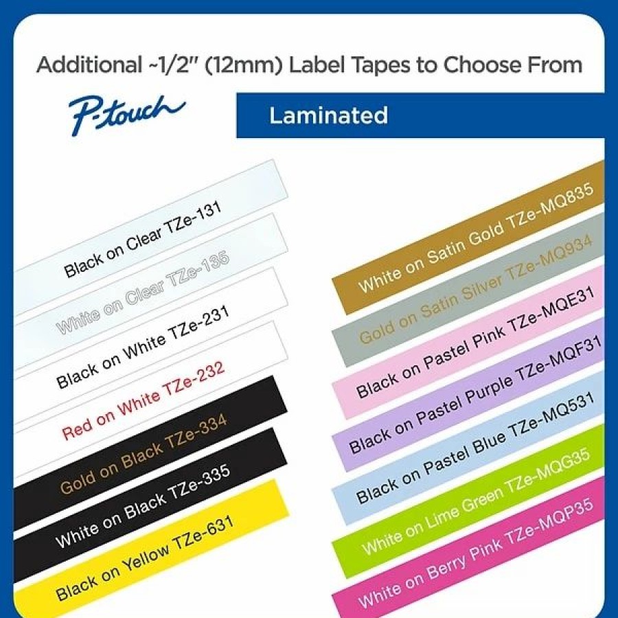 Label Maker Tapes & Printer Labels * | Brother Label Maker Tapes Brother P-Touch Tze-231 Label Maker Tape, 1/2 W, Black On White, 8/Pack (Tze231 8Pkb)