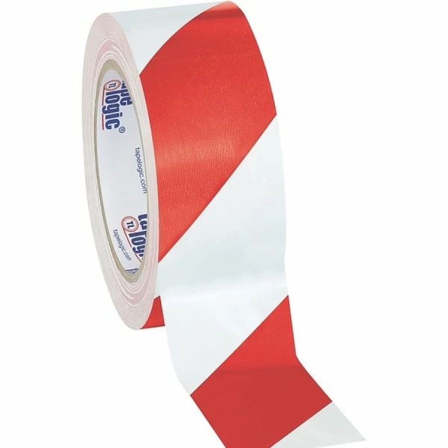 Tape * | Tape Logic Striped Vinyl Safety Tapes Tape Logic 2 X 36 Yds. Striped Vinyl Safety Tape, Red/White, 3/Pack