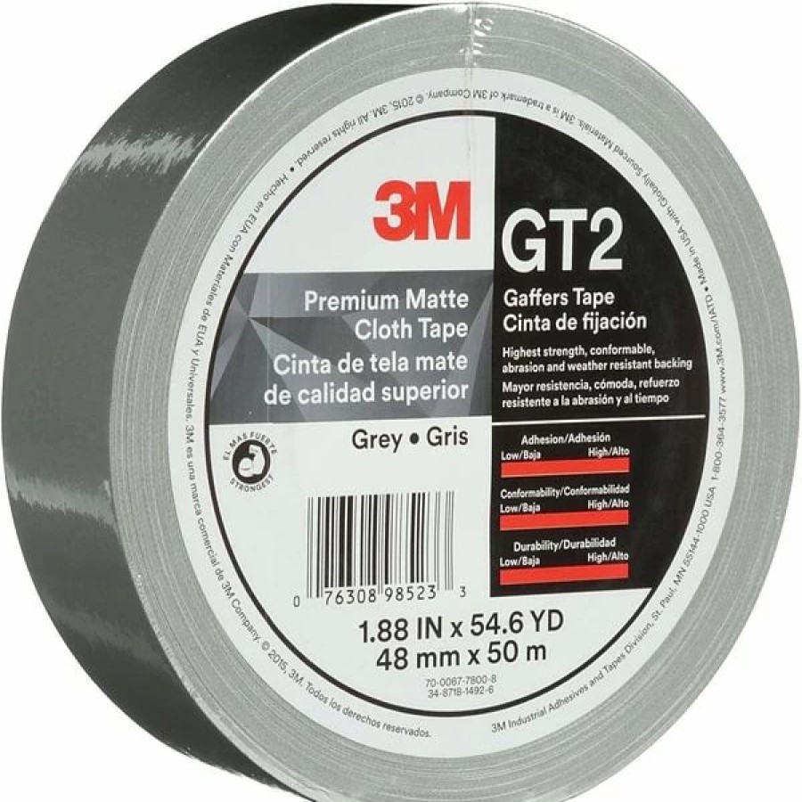 Packing Tape & Dispensers * | Gaffer'S Tape 3M Gt2 Gaffers Tape, 2 X 60 Yds., Gray, 3/Case (T987Gt2S3Pk)