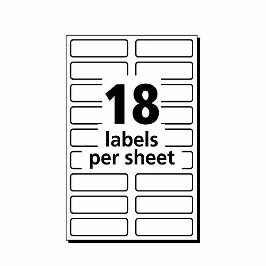 Label Maker Tapes & Printer Labels * | Dymo Labelmaker Tapes Avery No-Iron Fabric Labels, 0.5 X 1.75 , White, 18 Labels/Sheet, 3 Sheets/Pack (40720)