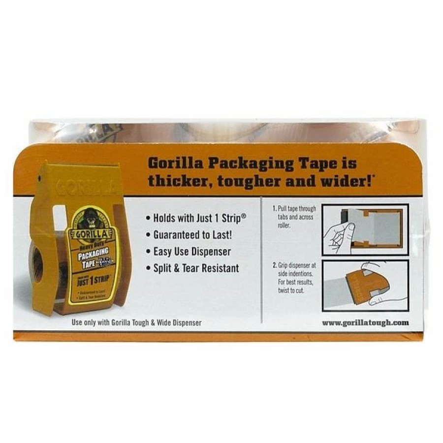 Packing Tape & Dispensers * | Packing Tape Gorilla Heavy Duty Tough & Wide Packaging Tape Refill, 2.88 X 30 Yd., Clear, 2 Rolls/Pack (6030402)