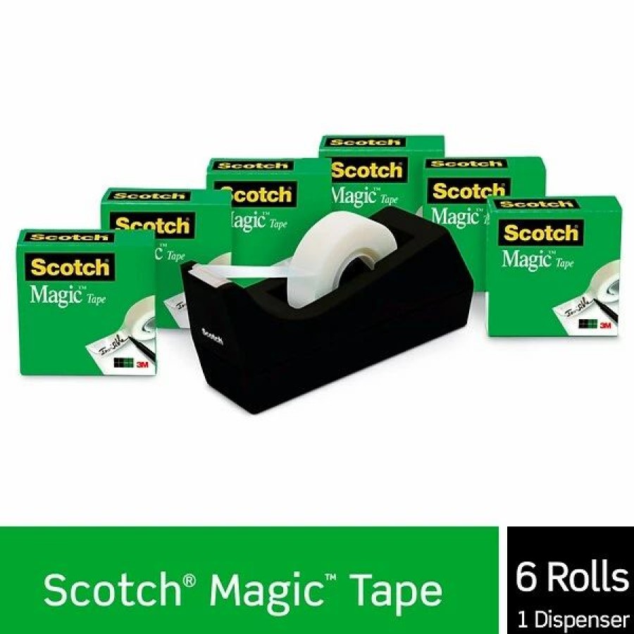 Tape * | Scotch Magic Invisible Tape With Desktop Refillable Dispenser, 3/4 X 27.7 Yds., 6 Rolls (810Kc38)