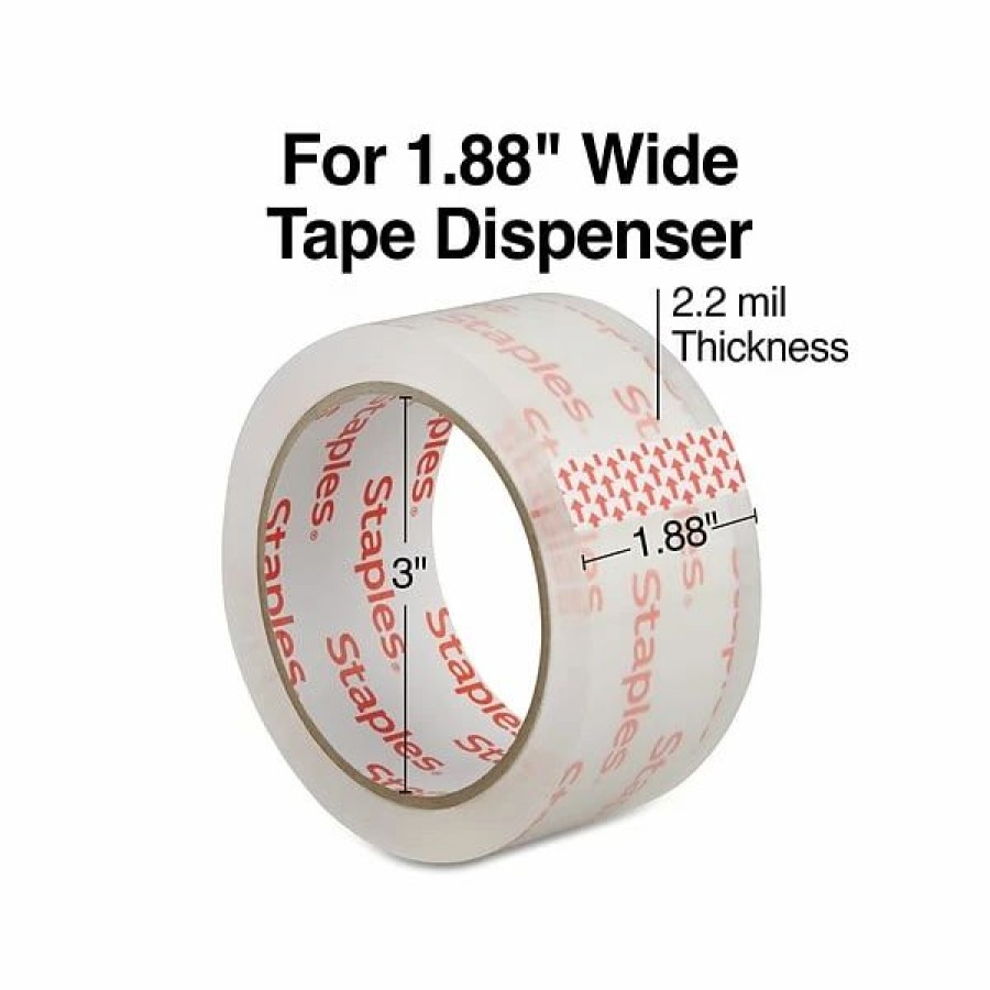 Packing Tape & Dispensers * | Acrylic Tape Staples Lightweight Moving And Storage Packing Tape, 1.88 W X 54.6 Yds., Clear, 36 Pack (52203)