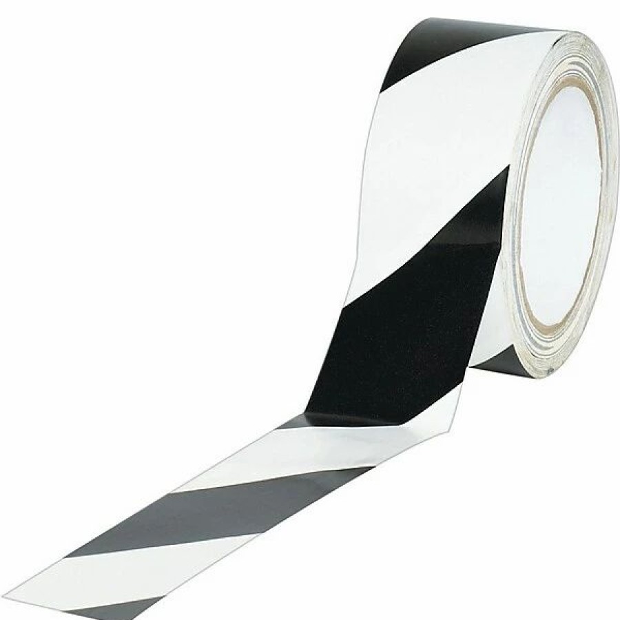 Tape * | The Packaging Wholesalers Industrial Vinyl Safety Tape, Black/White Striped, 2 X 36 Yds., 24/Case