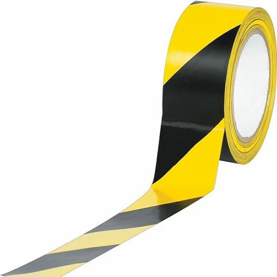 Tape * | The Packaging Wholesalers Industrial Vinyl Safety Tape, Black/Yellow Striped, 3 X 36Yds., 16/Case